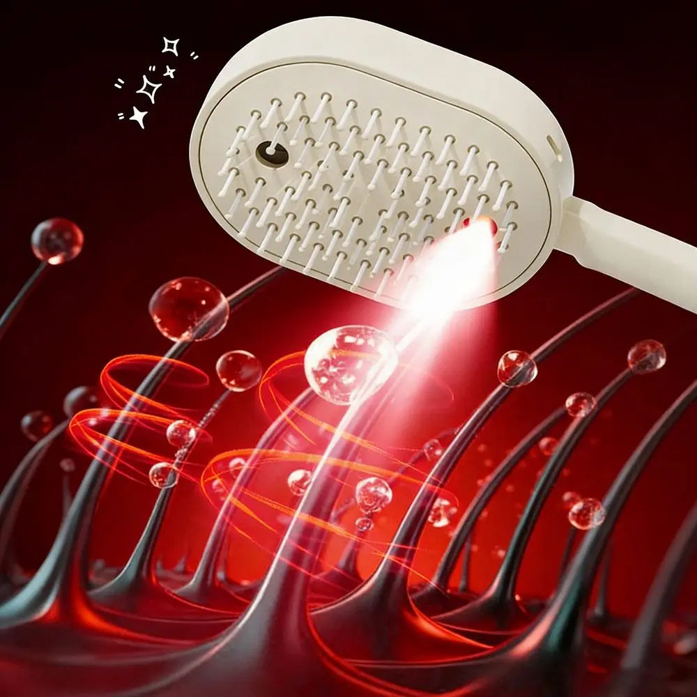 New Electric Hair Care Spray Massage Comb Anti-Static Self-Cleaning Spray Airbag Combs Hair Oil Applicator Women Girls